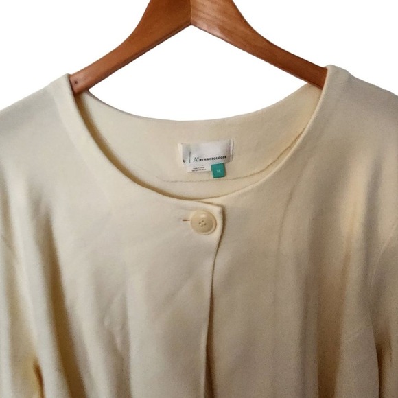Anthropologie Jessalyn Cream Knit Blazer Plus size 3X NWT Cardigan - Picture 8 of 15